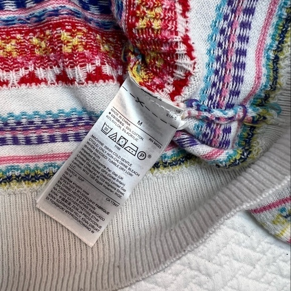 𝅺GAP Cotton Striped Alpine Crew Neck Sweater - Picture 9 of 11